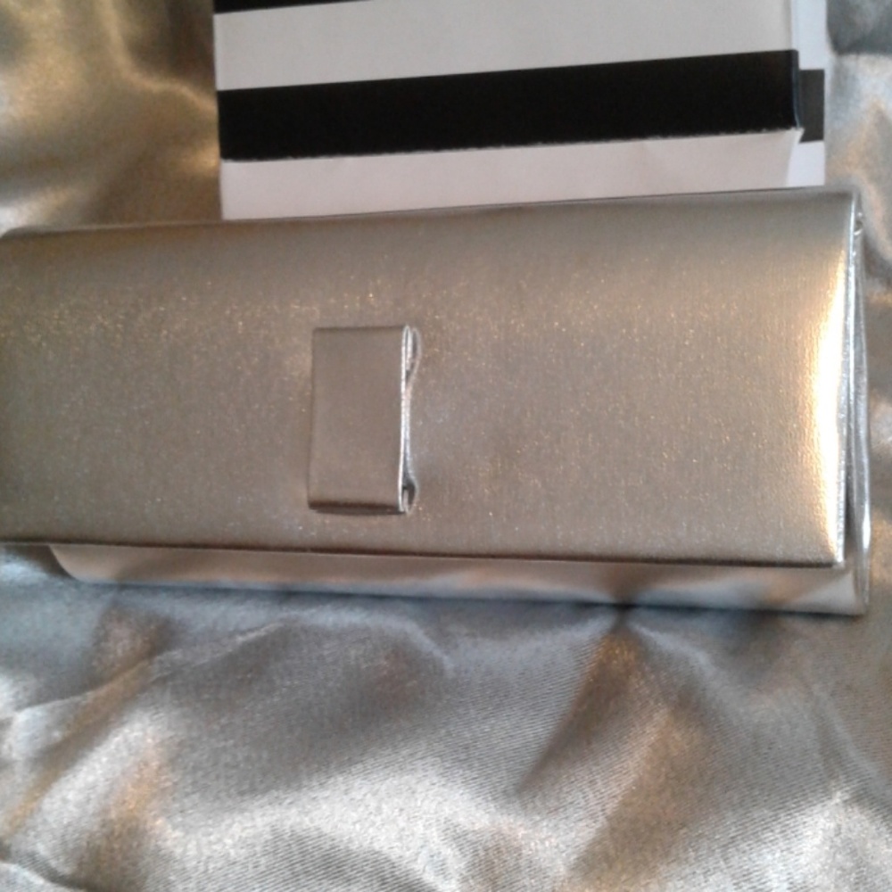 silver tone clutch